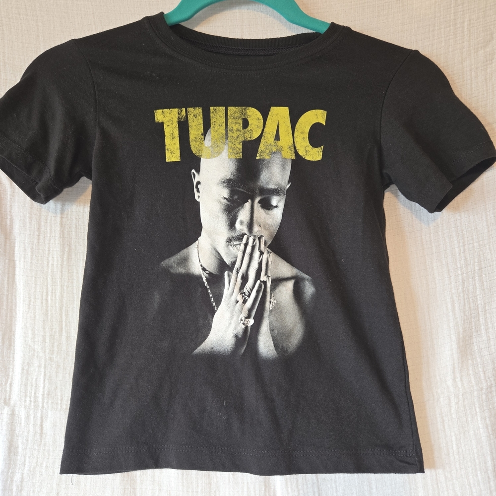 EUC 2PAC Tupac‎ 5t T-Shirt Black Praying